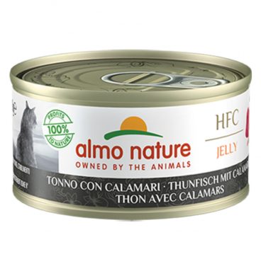 24x Almo Nature HFC Jelly Kattenvoer Tonijn en Inktvis 70 gr