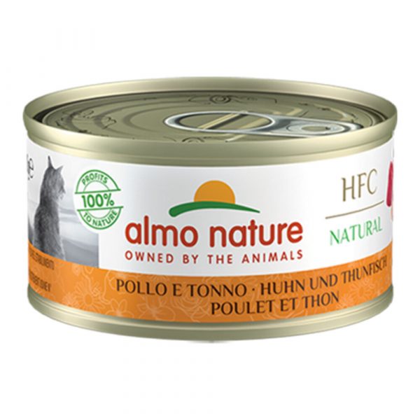 24x Almo Nature HFC Natural Kattenvoer Kip - Tonijn 70 gr