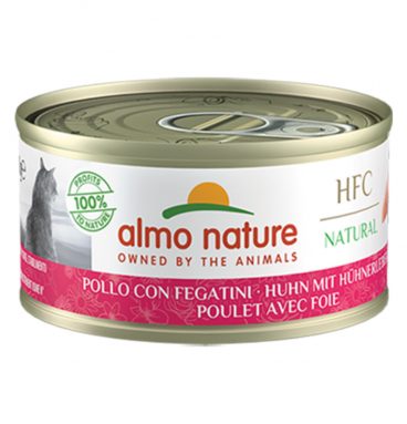 24x Almo Nature HFC Natural Kattenvoer Kip en Lever 70 gr