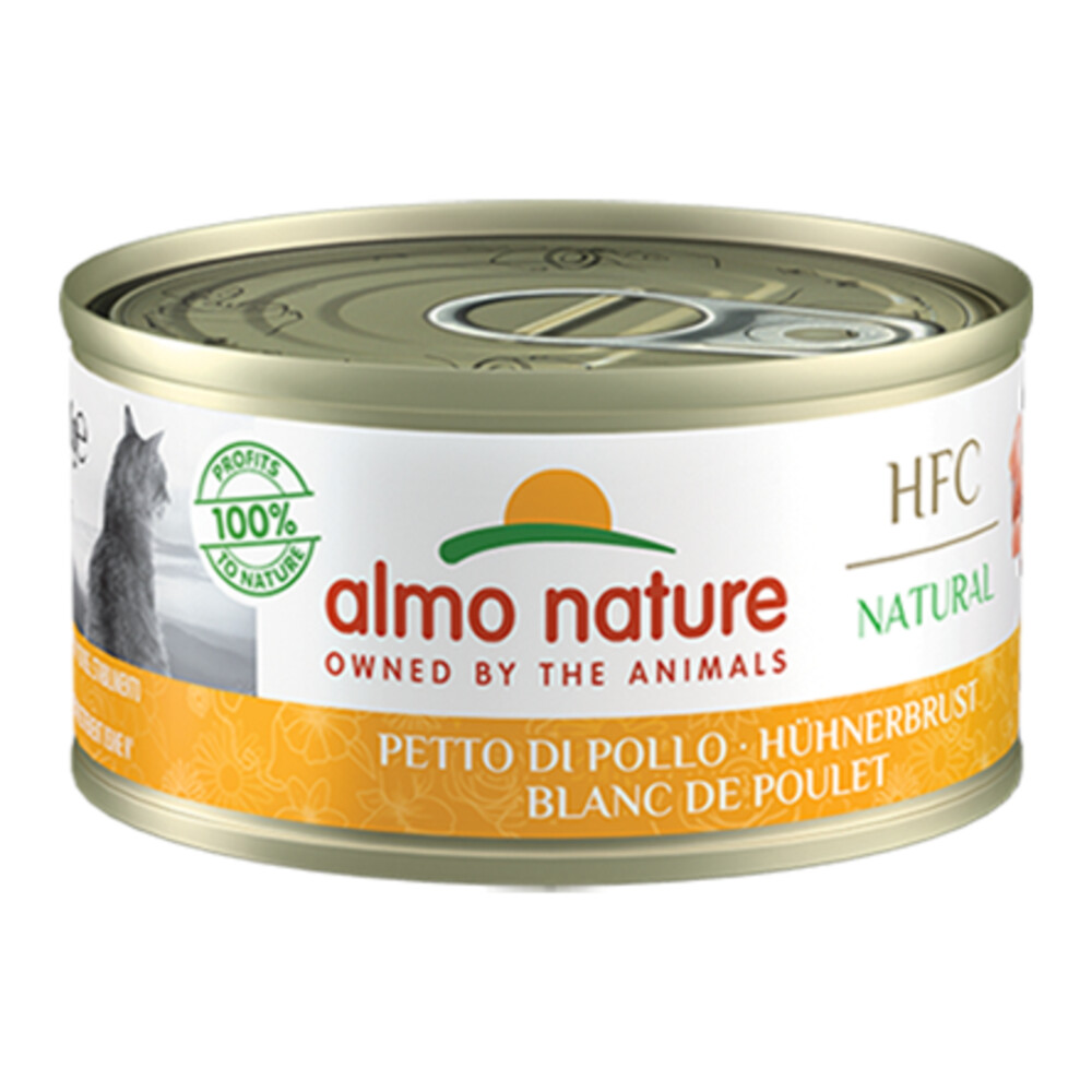 24x Almo Nature HFC Natural Kattenvoer Kippenborst 70 gr