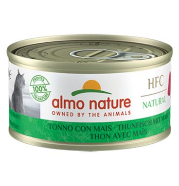 24x Almo Nature HFC Natural Kattenvoer Tonijn - Mais 70 gr