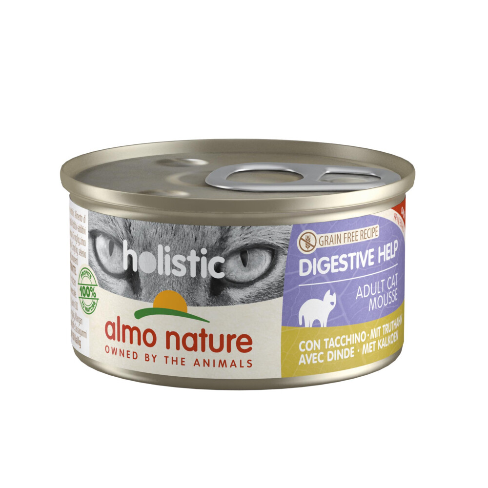 24x Almo Nature Holistic Digestive Help Kattenvoer Kalkoen 85 gr