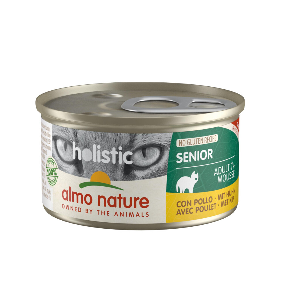 24x Almo Nature Holistic Senior Kattenvoer Kip 85 gr