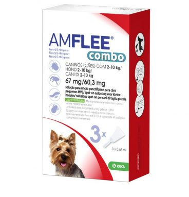 Amflee Spot On Combo Anti Vlooien en Teken Druppels Hond 2-10 kg 3 pipetten