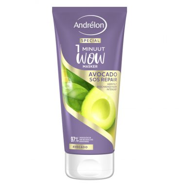 6x Andrelon 1 Minuut Wow Masker Avocado SOS Repair 180 ml