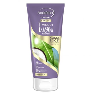 6x Andrelon 1 Minuut Wow Masker Kokos Boost 180 ml