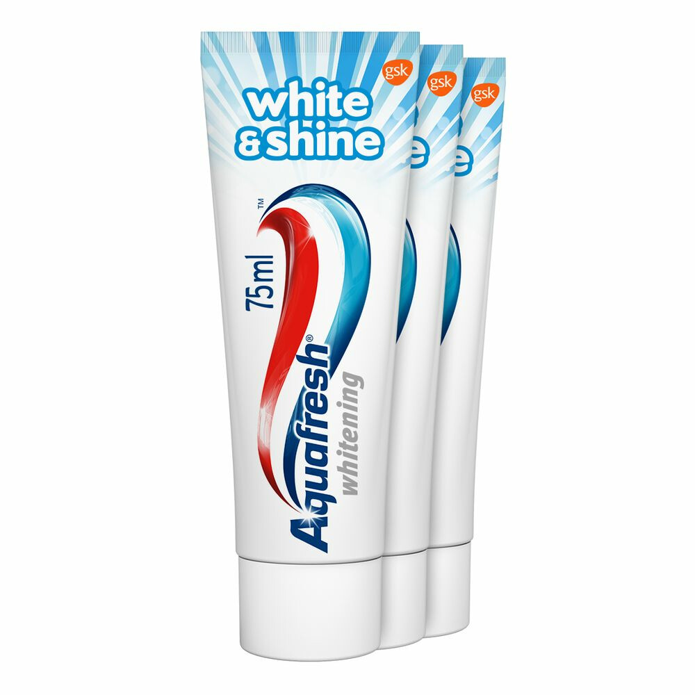 12x Aquafresh Tandpasta White&Shine 3 stuks