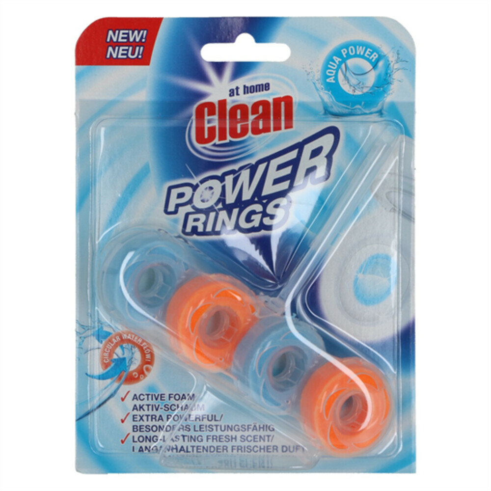 12x At Home Toiletblok Power Rings Aqua Power 40 gr