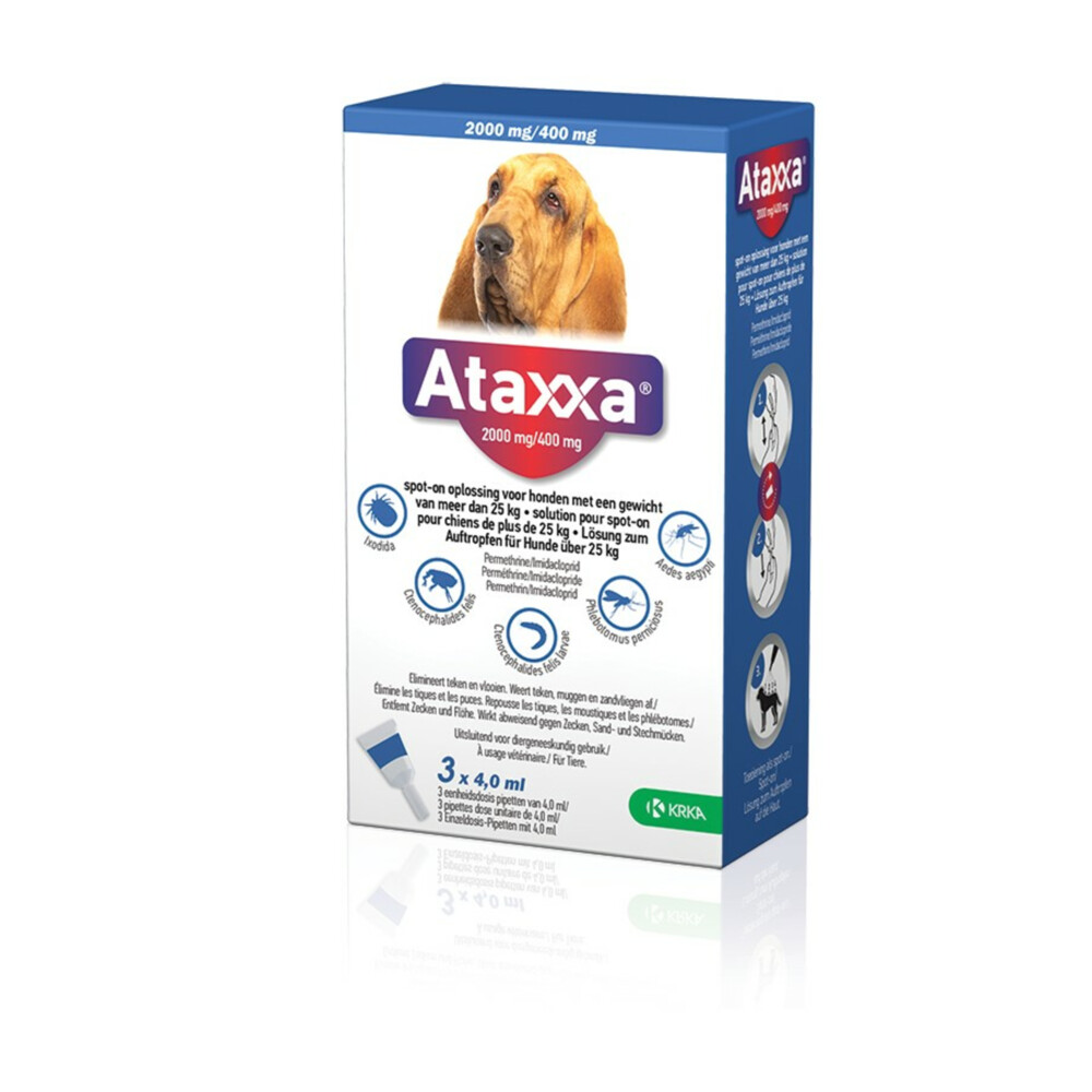 Ataxxa Spot On Anti Vlooien en Teken Druppels Hond 25-40 kg 3 pipetten