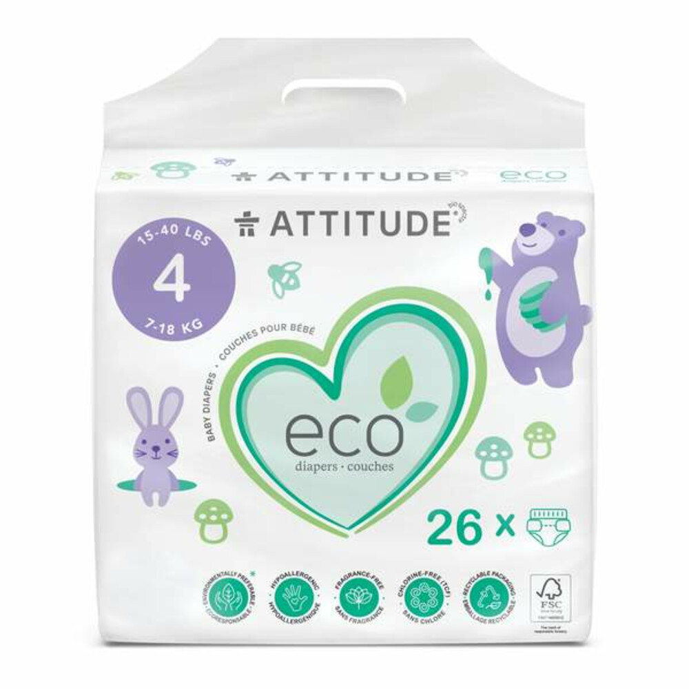 Attitude Luiers Maxi Maat 4 (7-18 kg) 26 stuks