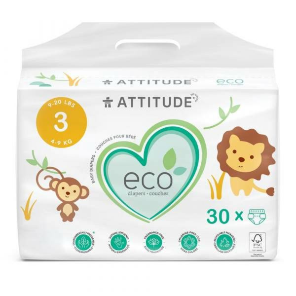 Attitude Luiers Midi Maat 3 (4-9 kg) 30 stuks