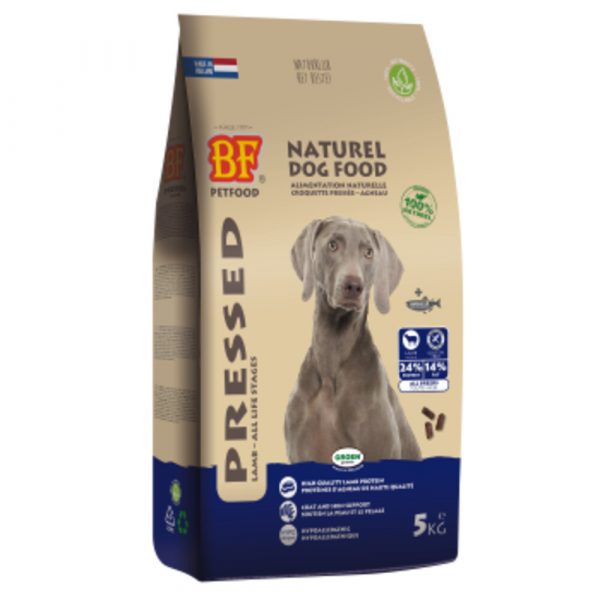 4x BF Petfood Vleesbrok Geperst Hondenbrokken Lam 5 kg