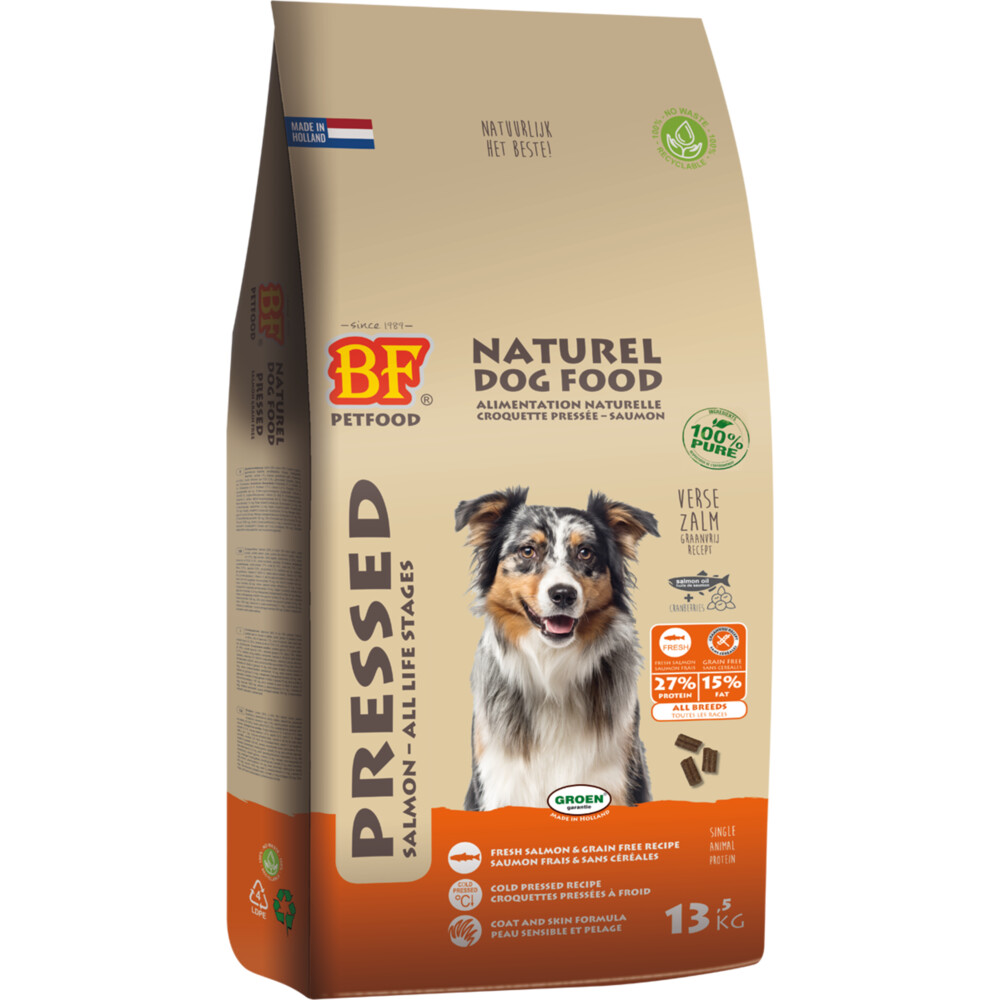 BF Petfood Vleesbrok Geperst Hondenbrokken Zalm 13