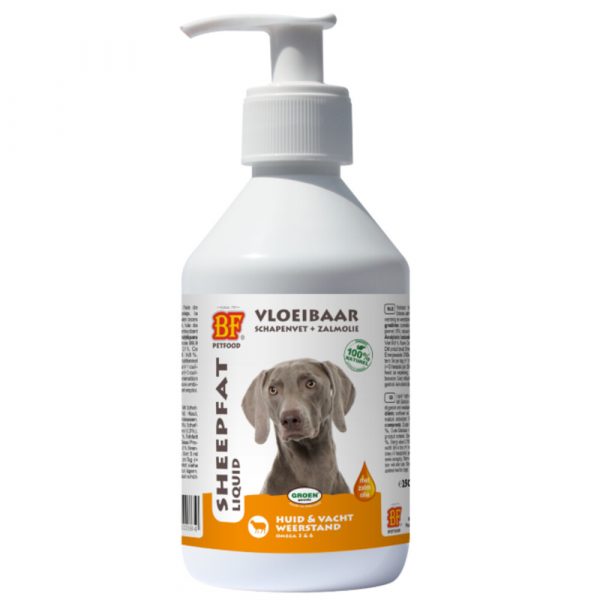 BF Petfood Vloeibaar Schapenvet met Zalmolie 250 ml