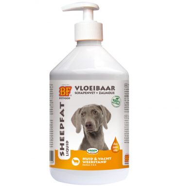 BF Petfood Vloeibaar Schapenvet met Zalmolie 500 ml