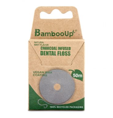 BambooUp Charcoal Floss 50 mtr Wax