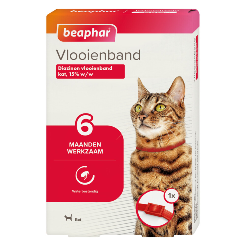 Beaphar Anti Vlooienband Kat Rood