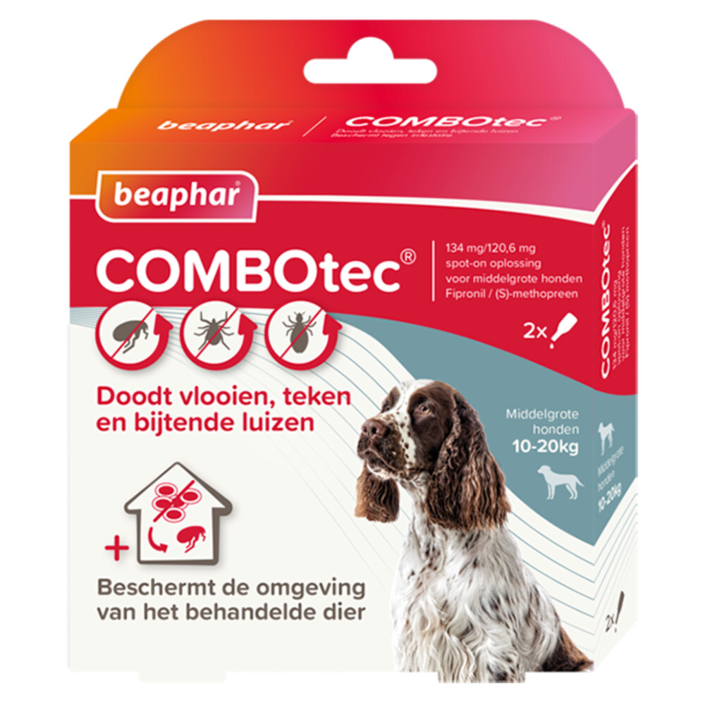 Beaphar Combotec Anti Vlooien en Teken Druppels Hond 10-20 kg 2 pipetten