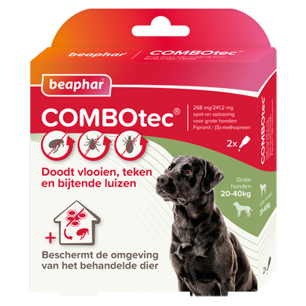 Beaphar Combotec Anti Vlooien en Teken Druppels Hond 20-40 kg 2 pipetten