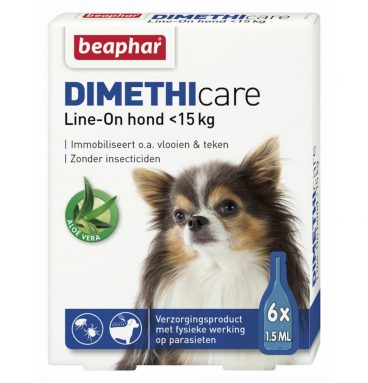 6x Beaphar DImetHIcare Line-On Anti Vlooien en Teken Druppels Hond 0 - 15 kg 6 pipetten