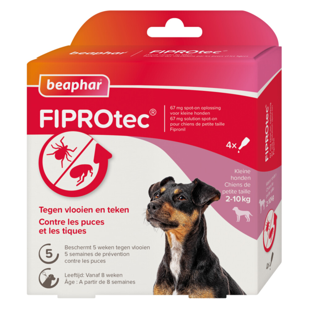 Beaphar Fiprotec Anti Vlooien en Teken Druppels 2 - 10 kg 3 + 1 stuks