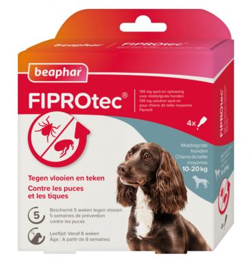 Beaphar Fiprotec Anti Vlooien en Teken Druppels Hond 10 - 20 kg 3 + 1 stuks