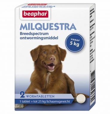 Beaphar Milquestra Ontworming Tabletten Hond 5-50kg 2 tabletten