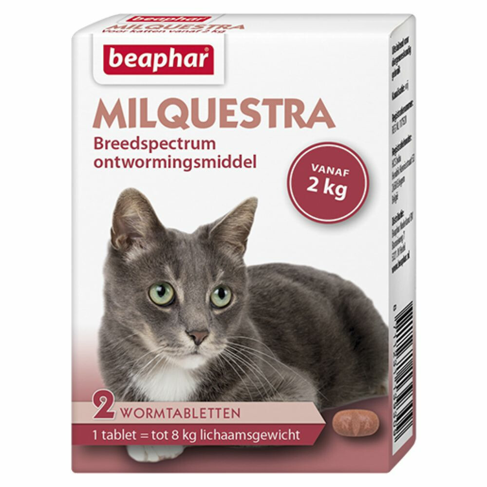 Beaphar Milquestra Ontworming Tabletten Kat 2 - 12 kg 2 tabletten