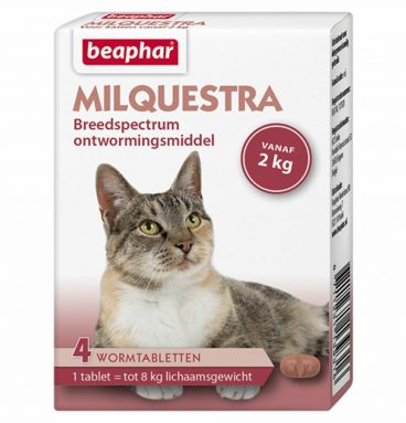 Beaphar Milquestra Ontworming Tabletten Kat 2 - 12 kg 4 tabletten