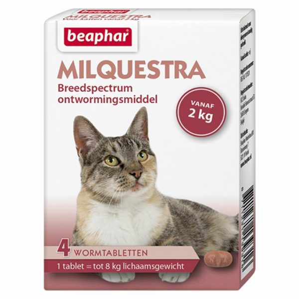 Beaphar Milquestra Ontworming Tabletten Kat 2 - 12 kg 4 tabletten