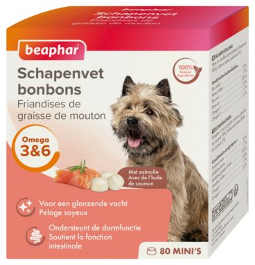 6x Beaphar Schapenvet Bonbons Mini Zalm 245 gr