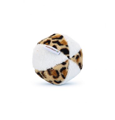 Beeztees Pluche Hondenspeelgoed Safari Bal Wit - Bruinø 11 cm