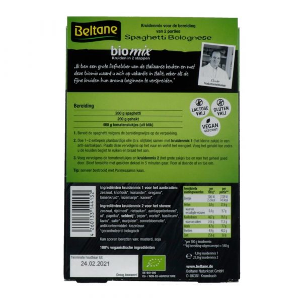 3x Beltane Spaghetti Bolognese Bio 31 gr