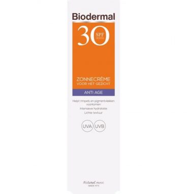 2x Biodermal Zonnecrème Gezicht Anti Age SPF 30 40 ml