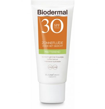 2x Biodermal Zonnefluïde Gezicht Matterend SPF 30 40 ml