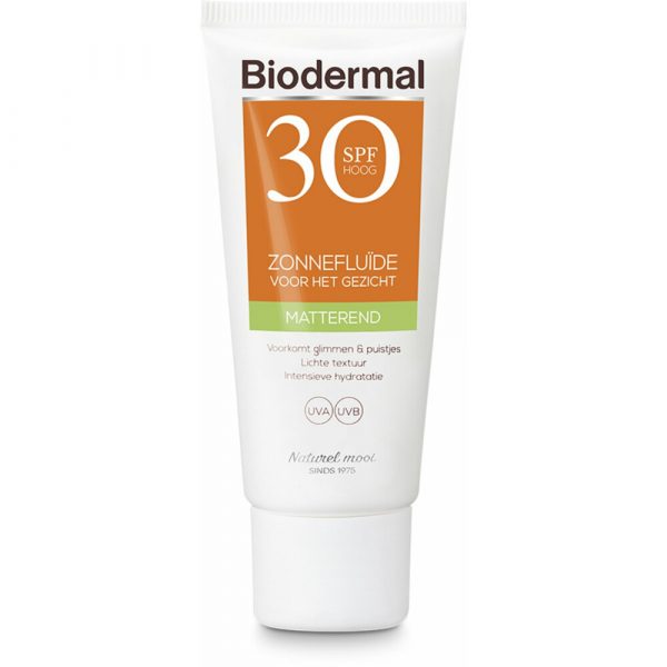 2x Biodermal Zonnefluïde Gezicht Matterend SPF 30 40 ml