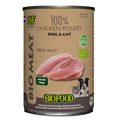 Biofood Organic Hond en Kat 100% Kip 400 gr