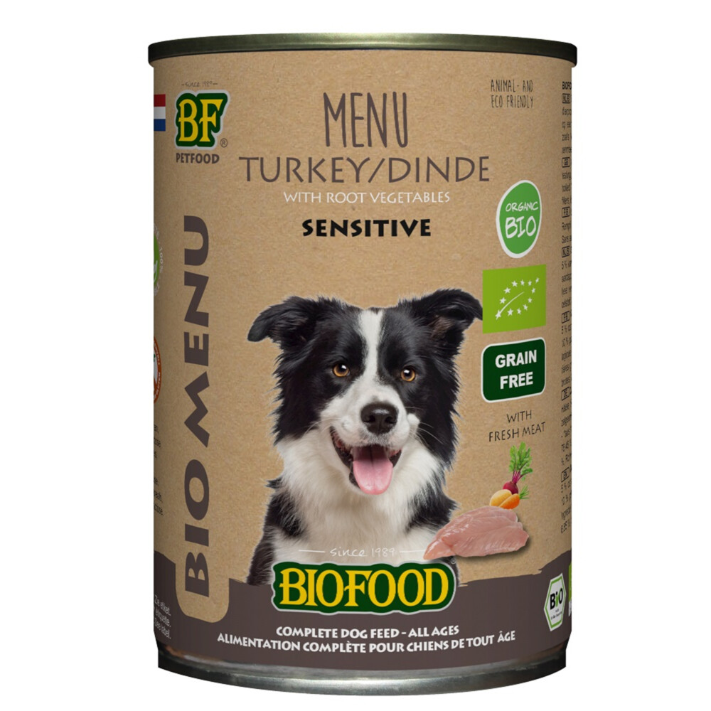 12x Biofood Organic Kalkoen Menu 400 gr