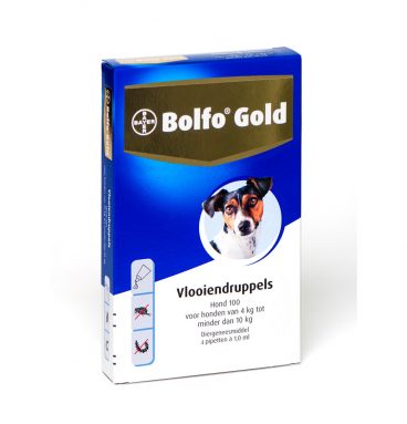 Bolfo Gold Anti Vlooiendruppels Hond 4 - 10 kg 4 pipetten