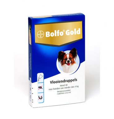 Bolfo Gold Anti Vlooiendruppels Hond tot 4 kg 2 pipetten