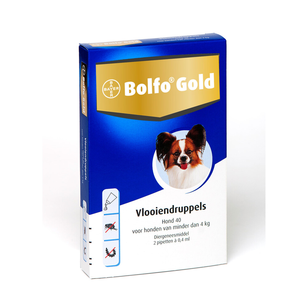 Bolfo Gold Anti Vlooiendruppels Hond tot 4 kg 2 pipetten