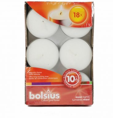 Bolsius Theelicht 10 uur doos Wit 18 stuks