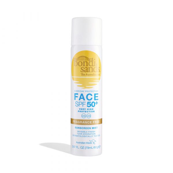 2x Bondi Sands Zonnebrand Mist Face SPF 50+ F/F 79 ml