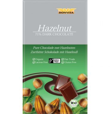 3x Bonvita Puur Choco Hazelnoot Bio 100 gr