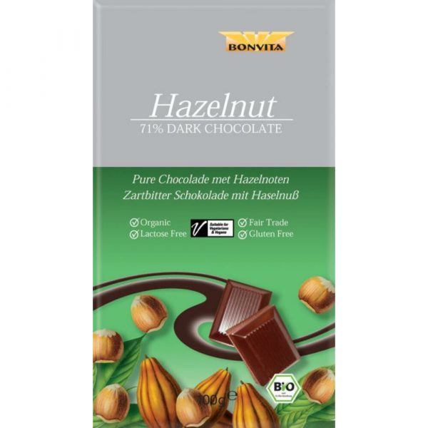 3x Bonvita Puur Choco Hazelnoot Bio 100 gr