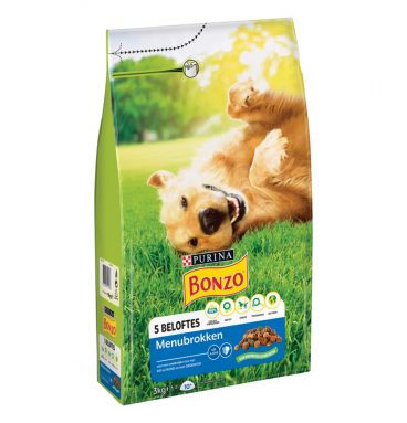 3x Bonzo Droogvoer Adult Menubrokken Kip 3 kg