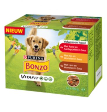 Bonzo Vitafit Multipack Rund - Kip - Lam 12 x 100 gr