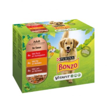 Bonzo Vitafit Multipack Rund - Kip - Lam in Gelei 12 x 100 gr