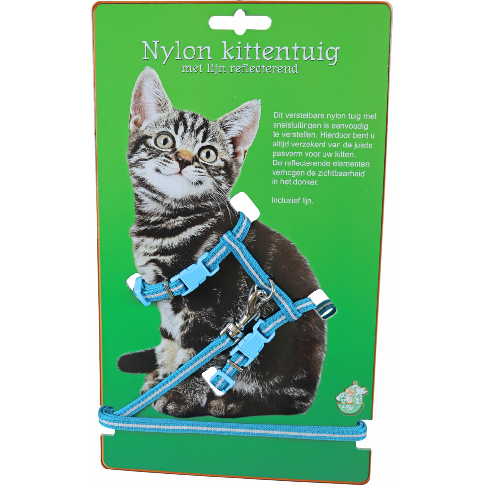 Boon Kittentuig Nylon + Lijn Neon Blauw