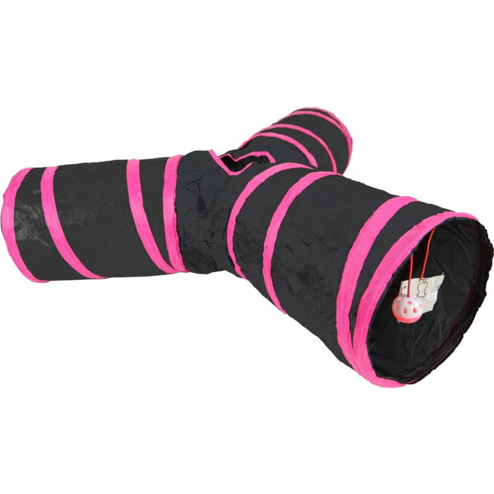 Boon Speeltunnel Nylon Y-Model Zwart - Roze 85 x 25 cm